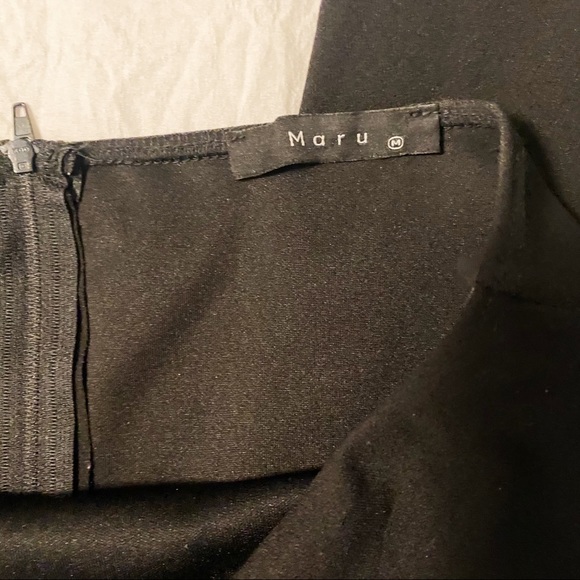 Maru jumpsuit strapless black wide leg slits M - Picture 9 of 13